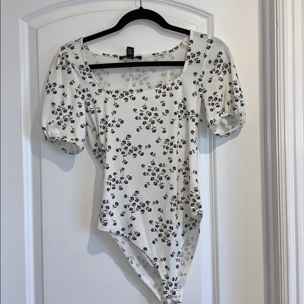 Forever 21 Ribbed Floral Bodysuit